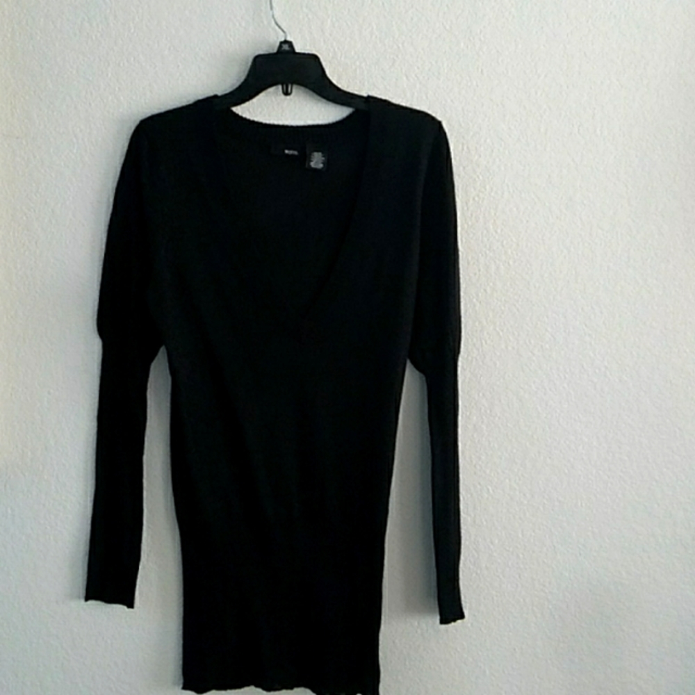 Mixit, large black v-neck tunic sweater